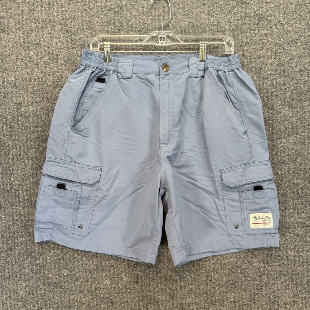 Bimini Bay Cargo Shorts Men 36 Blue Performance Tech Fishing Outdoor Utility
